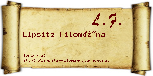 Lipsitz Filoména névjegykártya